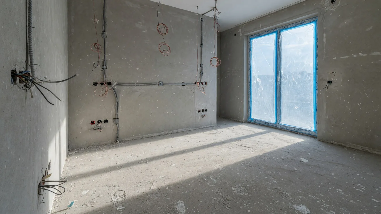 The same view as a building site, AI reconstruction from the render