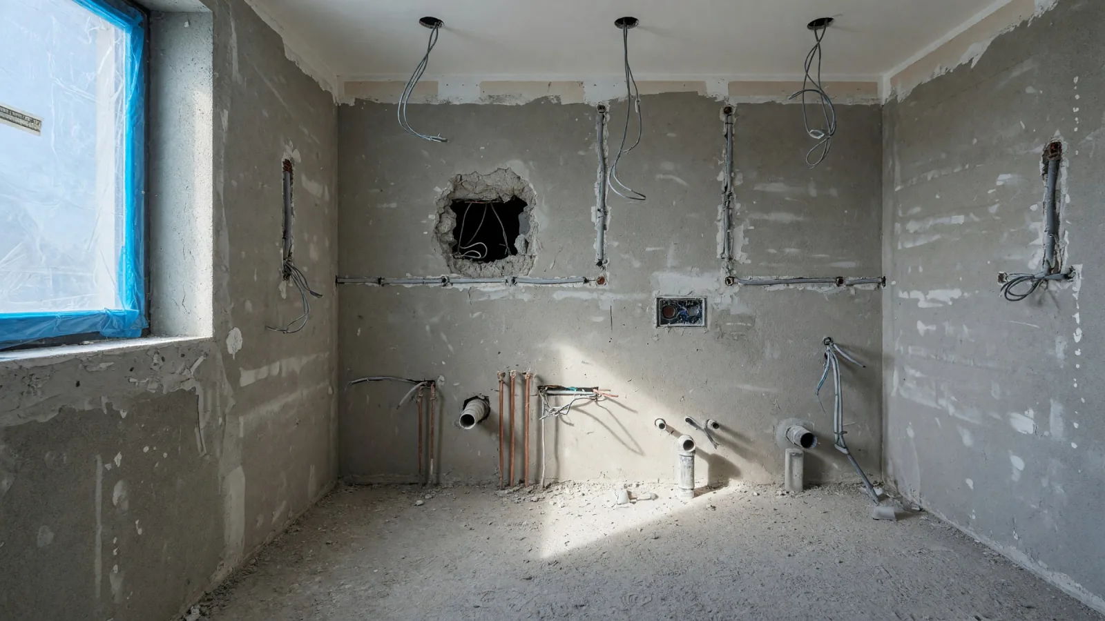 The same view as a building site, AI reconstruction from the render