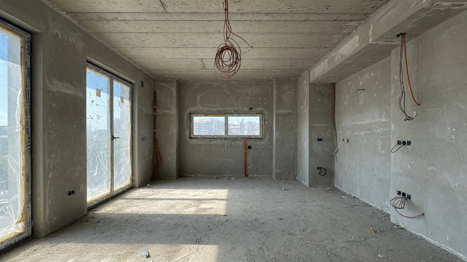 The same view as a building site, AI reconstruction from the render