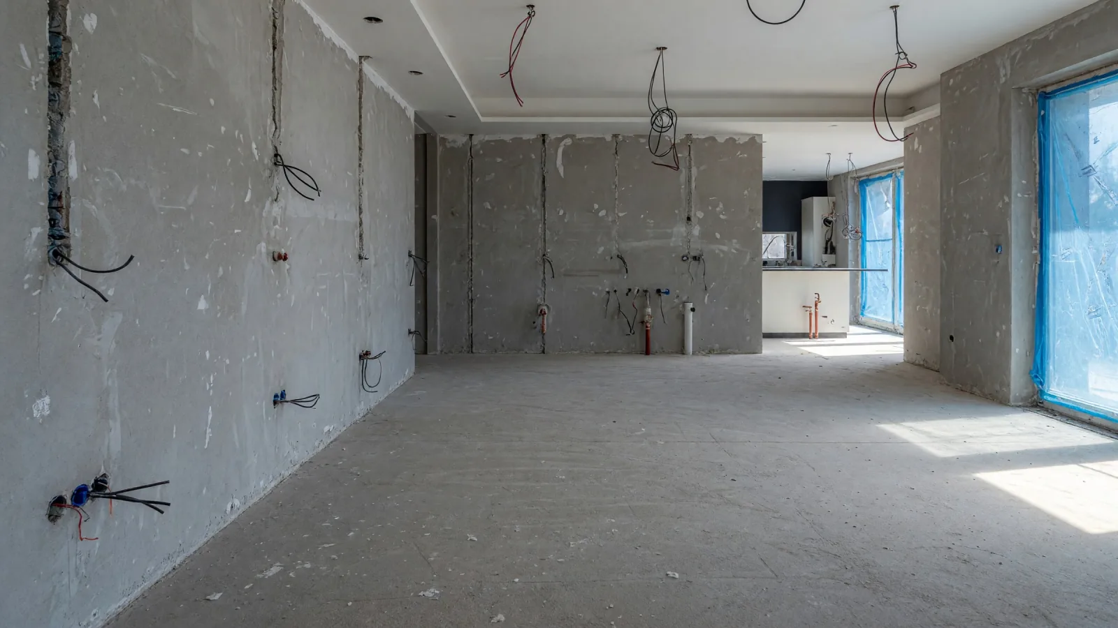 La stessa vista allo stato di cantiere, ricostruzione con l'AI a partire dal render