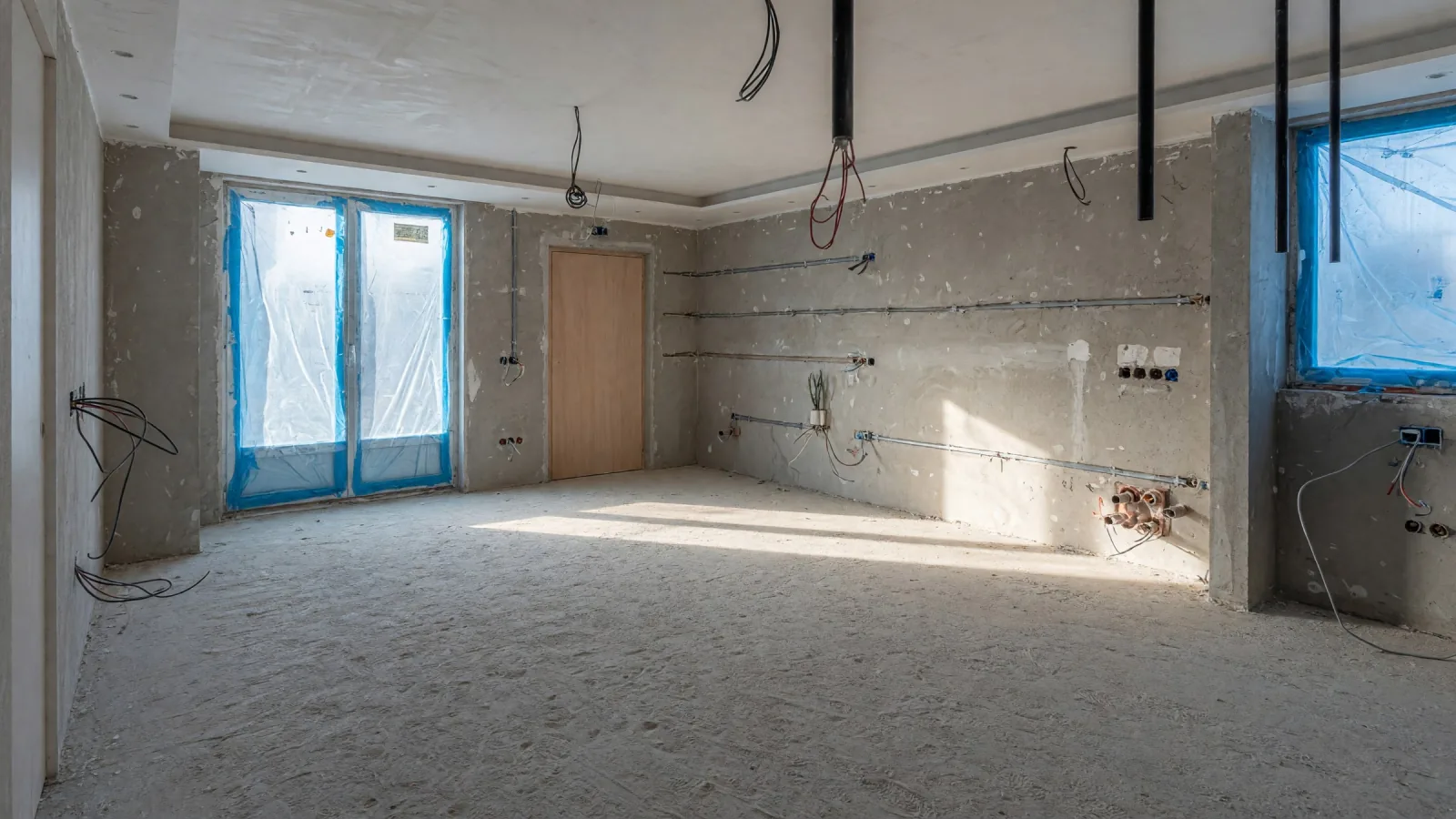 The same view as a building site, AI reconstruction from the render