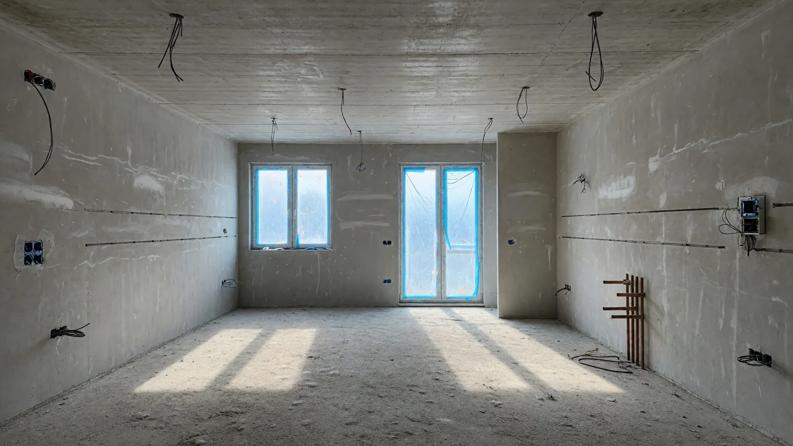 The same view as a building site, AI reconstruction from the render