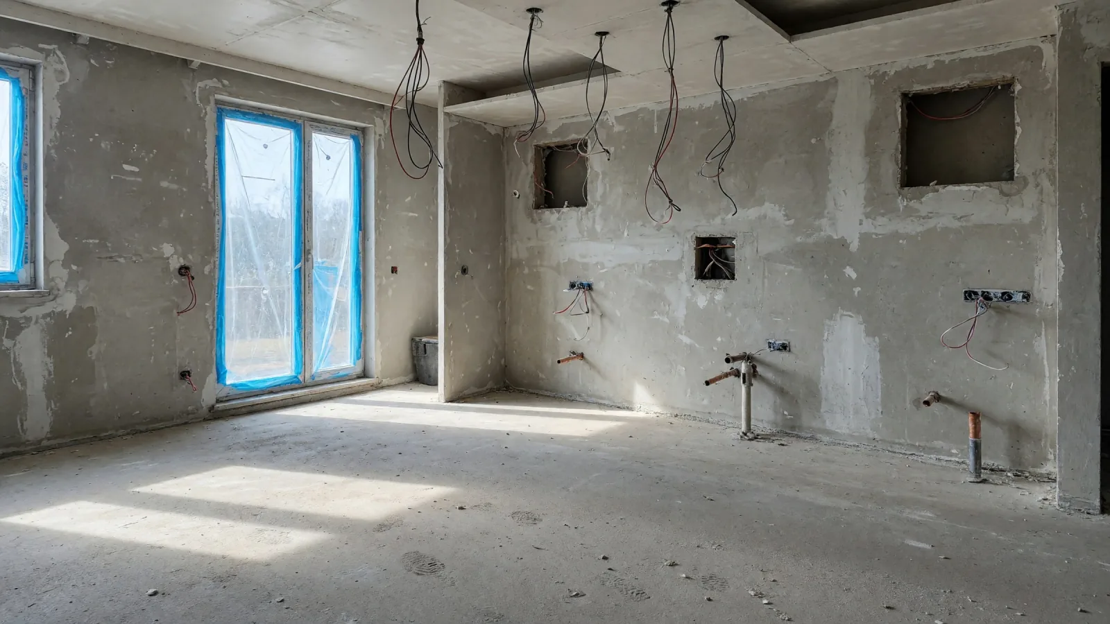 The same view as a building site, AI reconstruction from the render