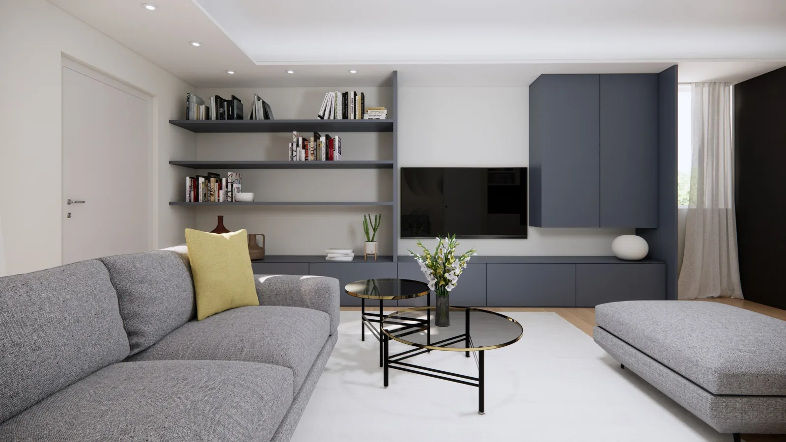 Render of the basement lounge
