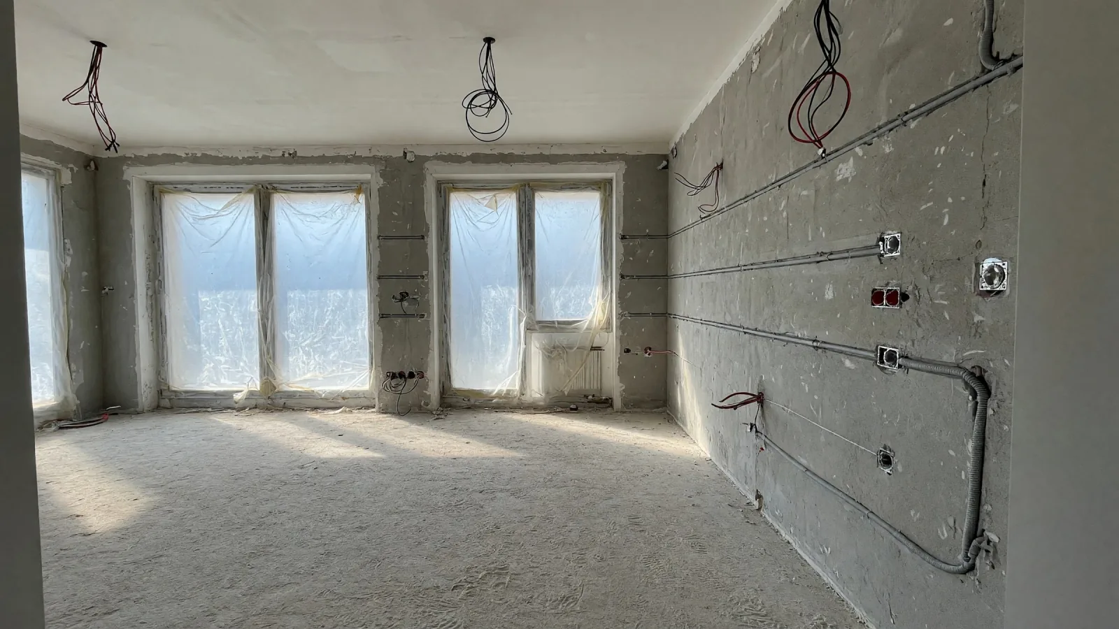 The same view as a building site, AI reconstruction from the render