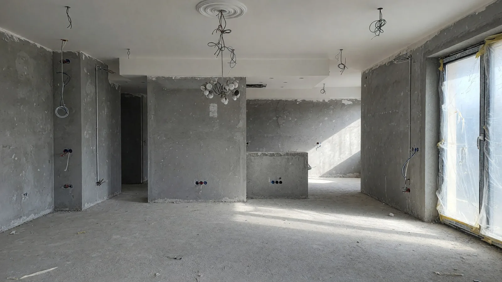 The same view as a building site, AI reconstruction from the render