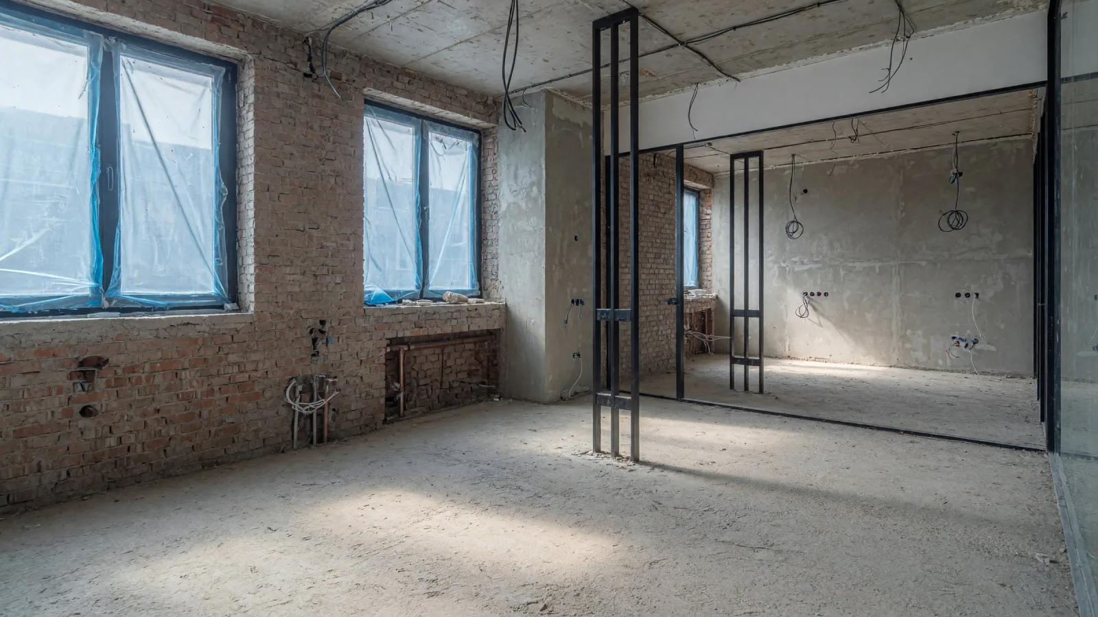 The same view as a building site, AI reconstruction from the render