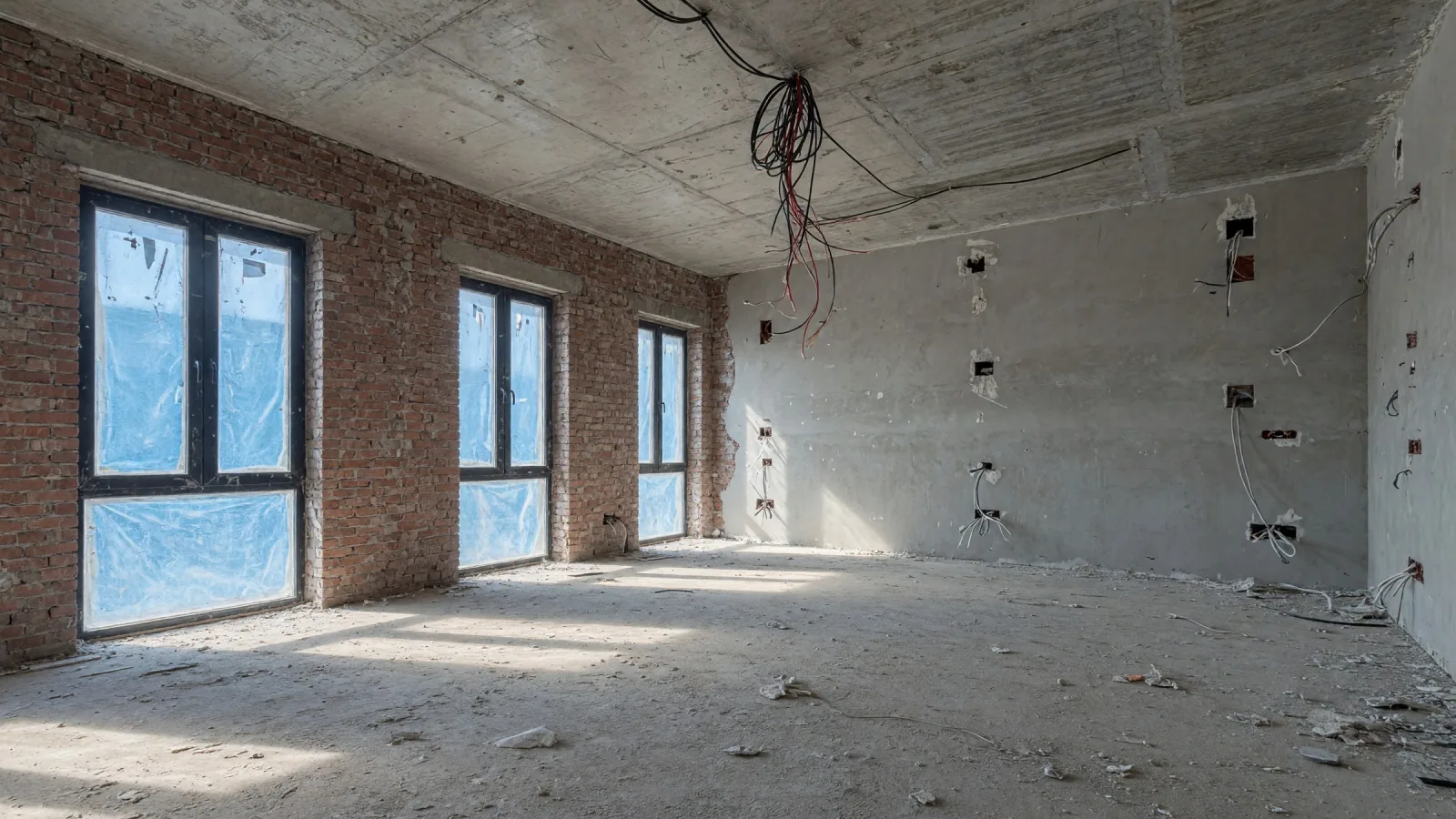The same view as a building site, AI reconstruction from the render