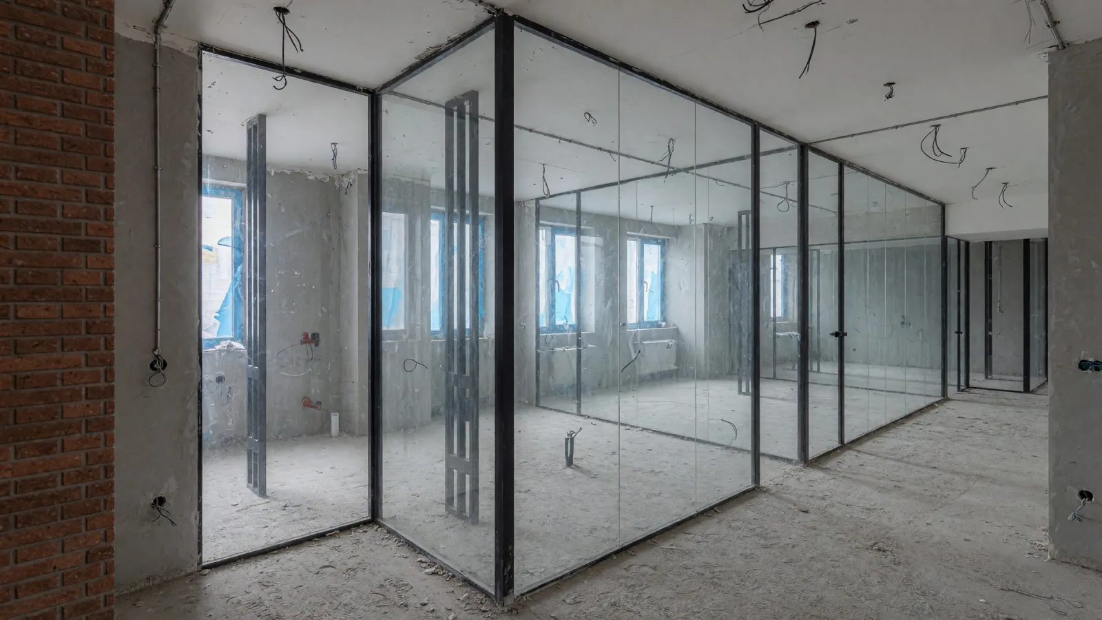 The same view as a building site, AI reconstruction from the render