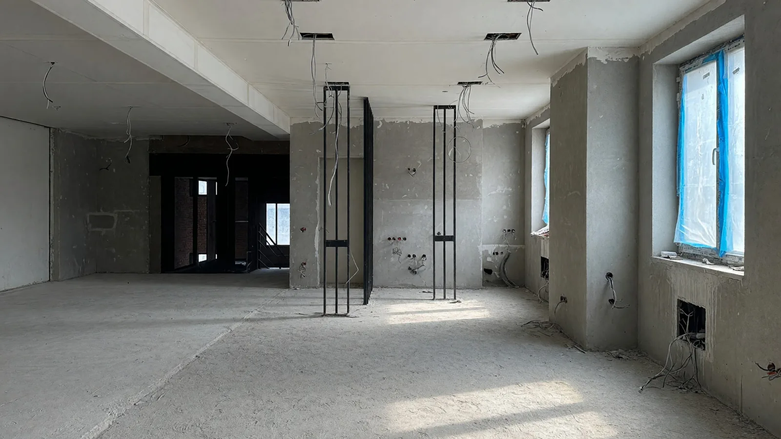 The same view as a building site, AI reconstruction from the render