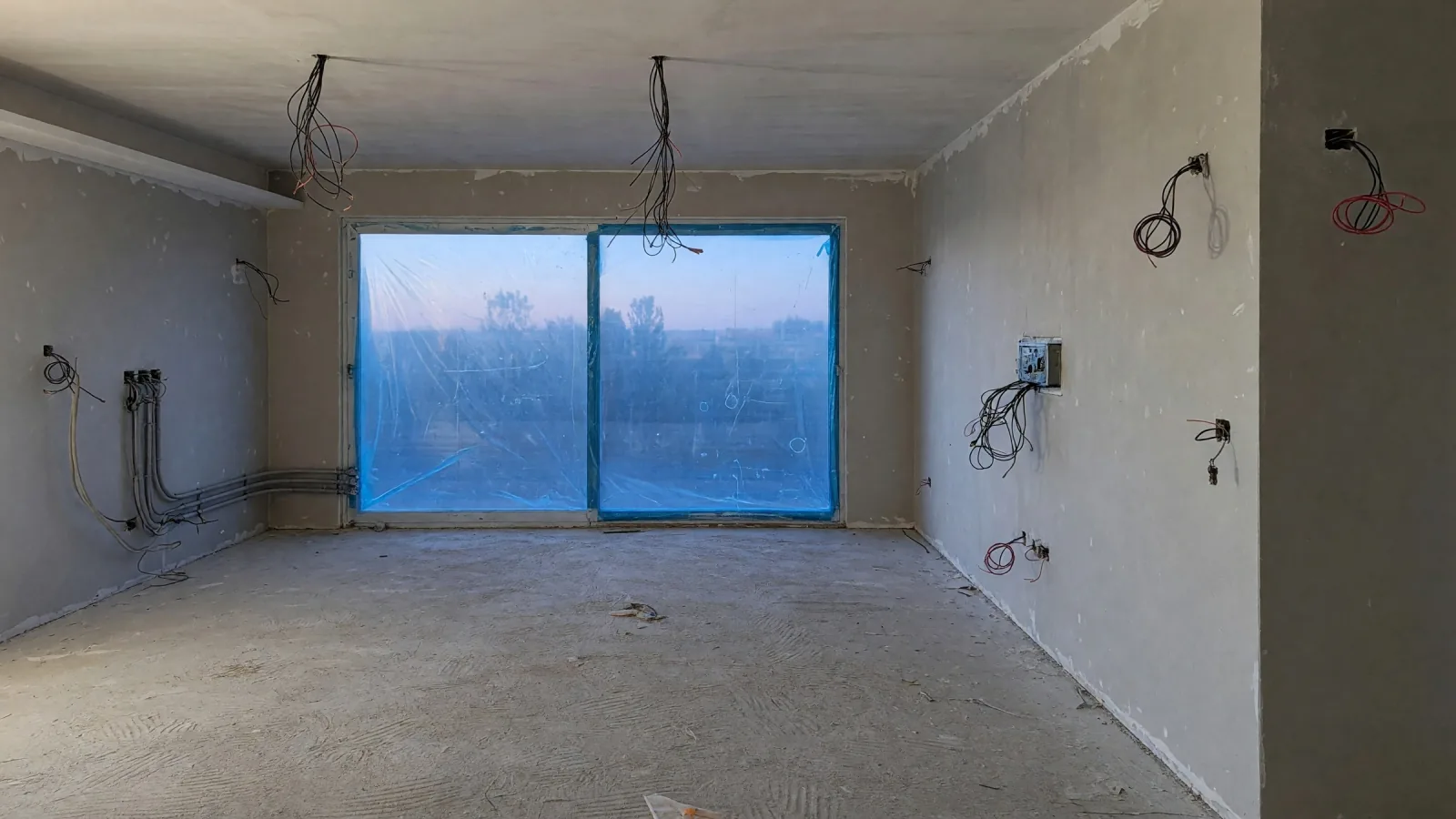 La stessa vista allo stato di cantiere, ricostruzione con l'AI a partire dal render