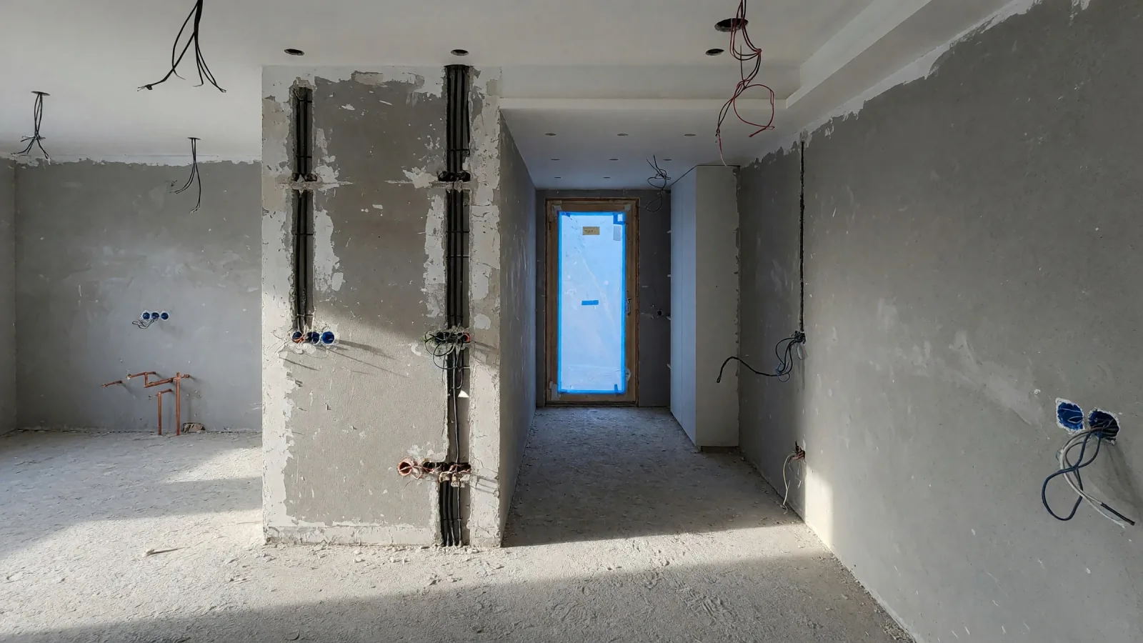La stessa vista allo stato di cantiere, ricostruzione con l'AI a partire dal render