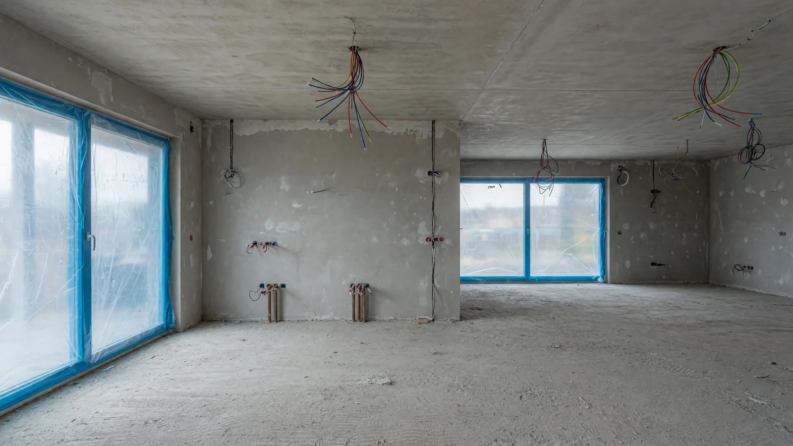 La stessa vista allo stato di cantiere, ricostruzione con l'AI a partire dal render
