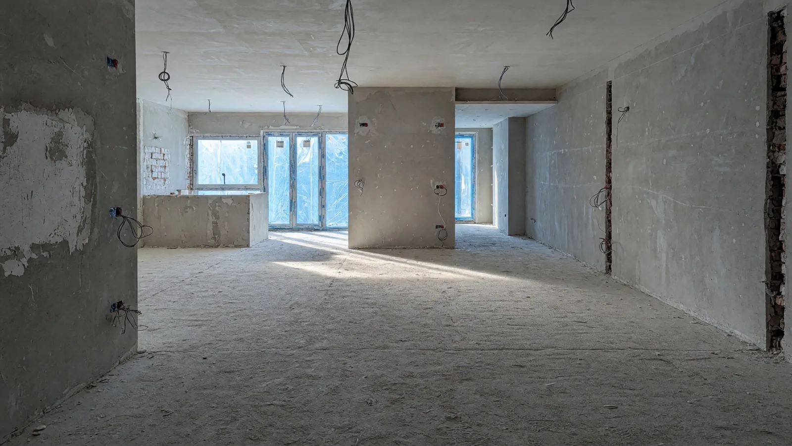 La stessa vista allo stato di cantiere, ricostruzione con l'AI a partire dal render