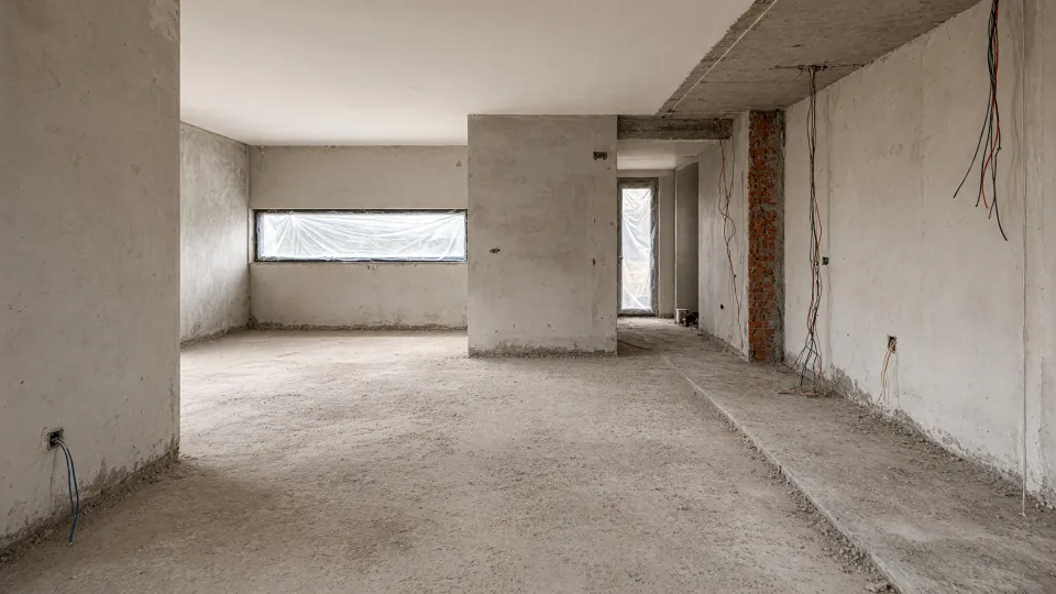 The same view of the villa as a building site, AI reconstruction from the render