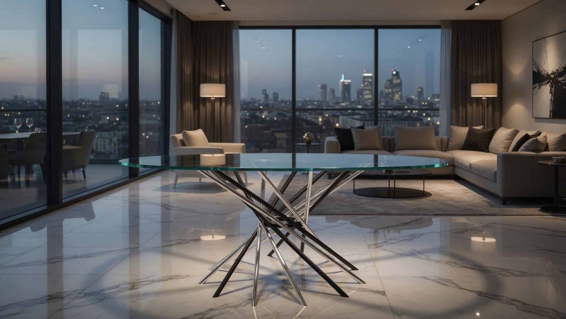 Tavolo Vibrazione Mariani Design — versione con piano in vetro colorato