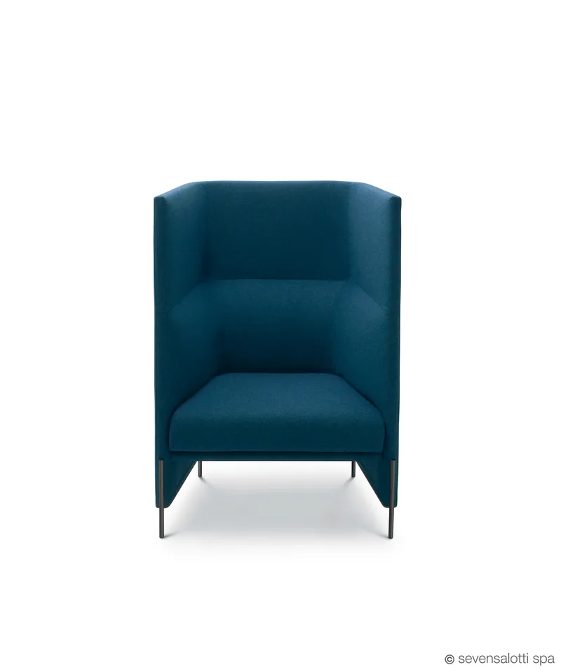 Poltrona Algon Arflex a schienale alto, blu petrolio