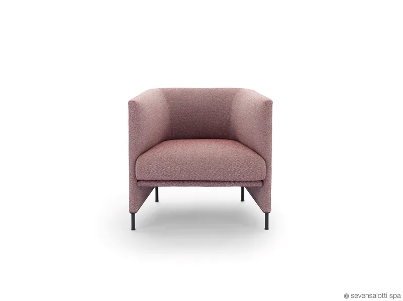 Poltrona Algon Arflex a schienale basso, rosa antico