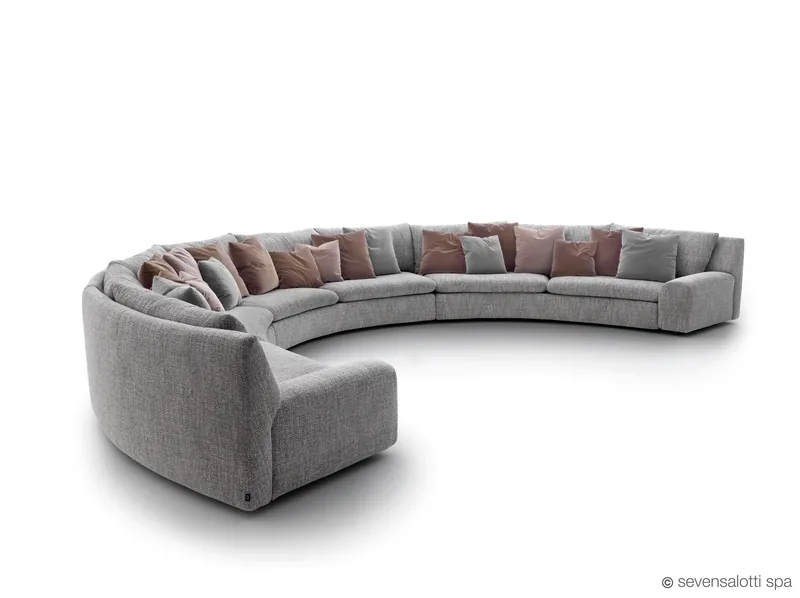 Arflex Ben Ben curved composition with end unit, grey