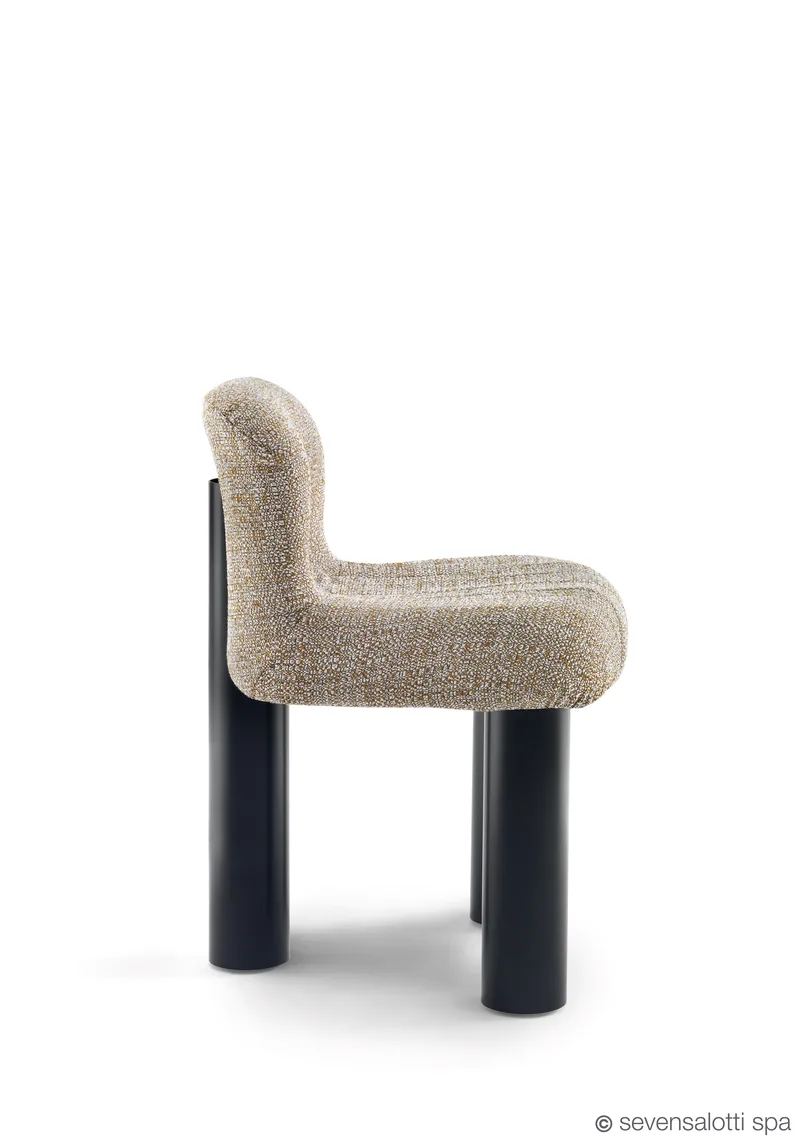 Botolo Arflex versione alta, tessuto beige, vista laterale