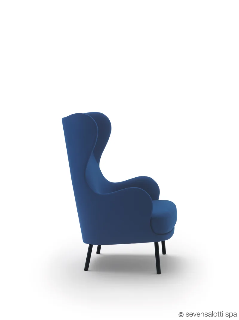 Poltrona Brigitte bergère Arflex, blu, vista laterale