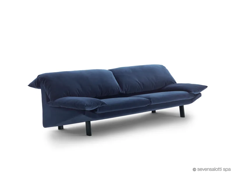 Divano Casablanca Arflex, blu, vista di tre quarti