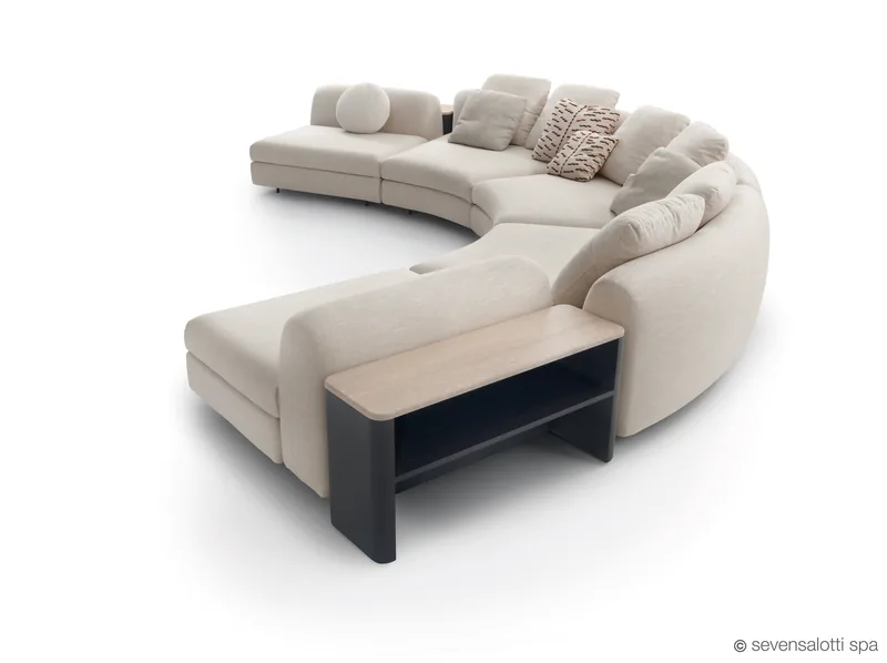 Grande composizione Edo Arflex curva con consolle, vista dall'alto