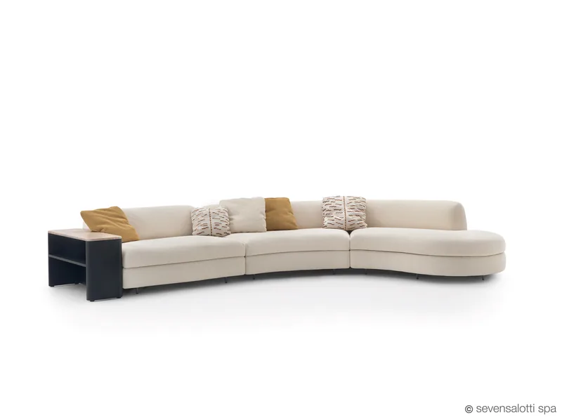 Composizione Edo Arflex curva con mensola a giorno, color crema