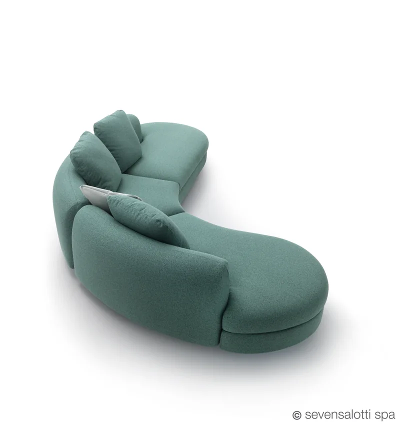 Composizione curva Edo Arflex, verde, vista dall'alto