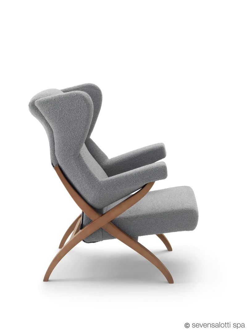 Poltrona Fiorenza Arflex in tessuto grigio, vista laterale