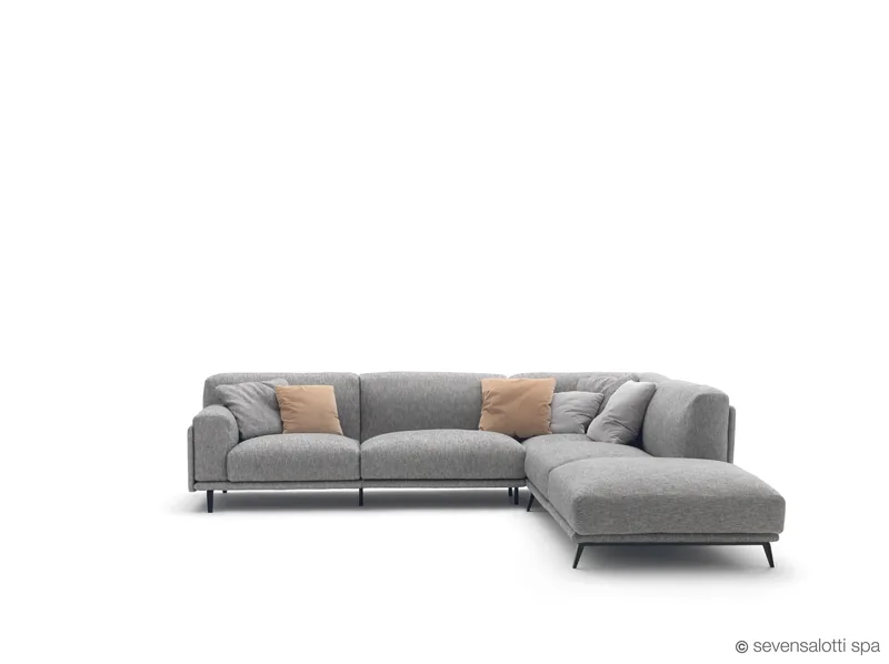 Composizione angolare Frame Arflex con elemento terminale, grigia