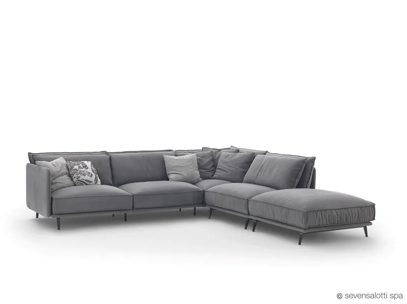 Arflex K2 corner composition with pouf, grey