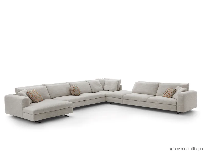 Grande composizione Leenus Arflex con due angoli, color crema