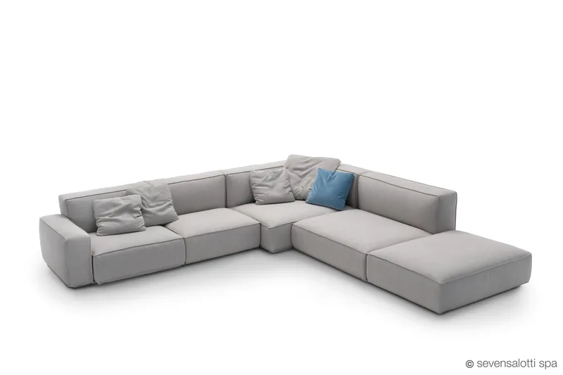 Composizione angolare Marechiaro Arflex con chaise longue, grigio chiaro