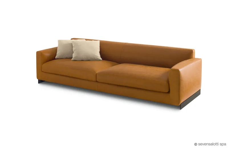 Tan Arflex Rendez-Vous sofa, three-quarter view
