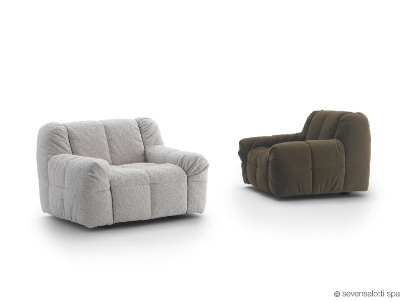 Poltrone Strips 77 Arflex, grigio chiaro e marrone