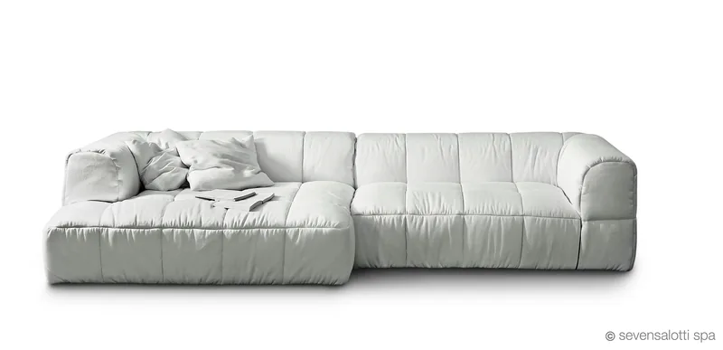 Arflex Strips sofa with chaise longue, white