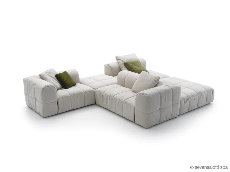 Arflex Strips composition, white with green cushions
