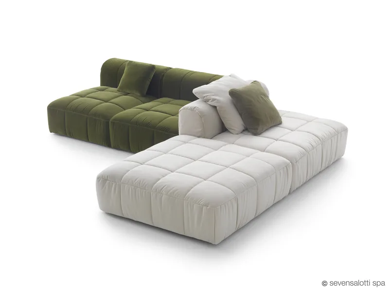 Arflex Strips composition with chaise longue, green and white