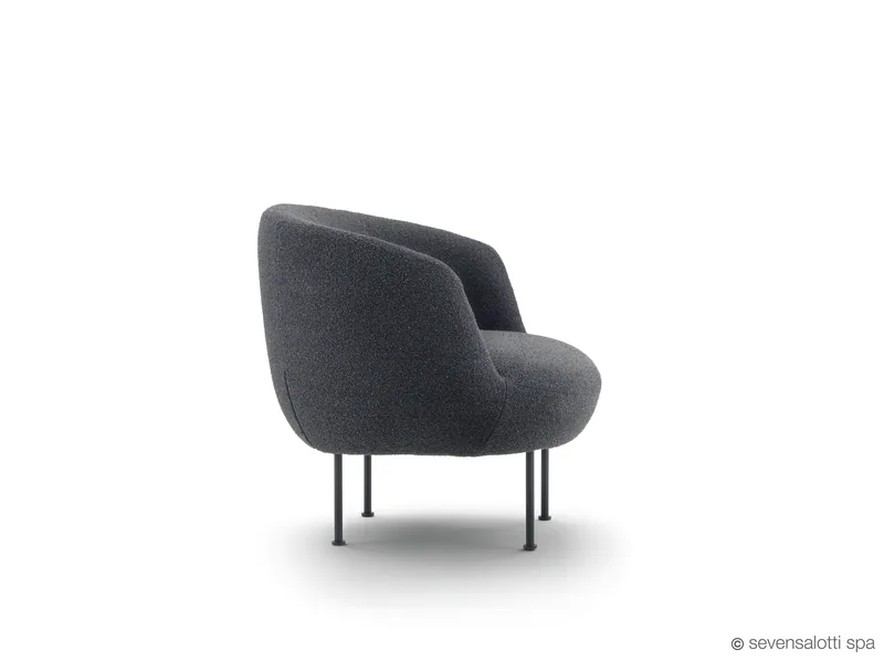 Poltrona Supplì Arflex grigio scuro, vista laterale